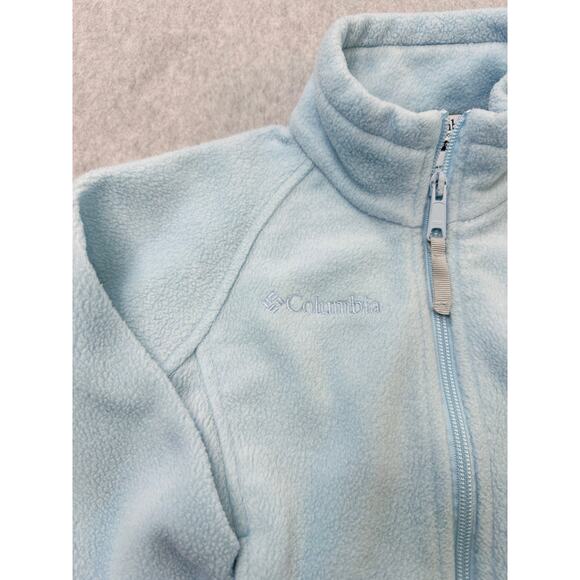 Columbia Jacket Girls SZ 4T Benton Springs Fleece Light Blue Full Zip Mock Neck - Picture 7 of 7